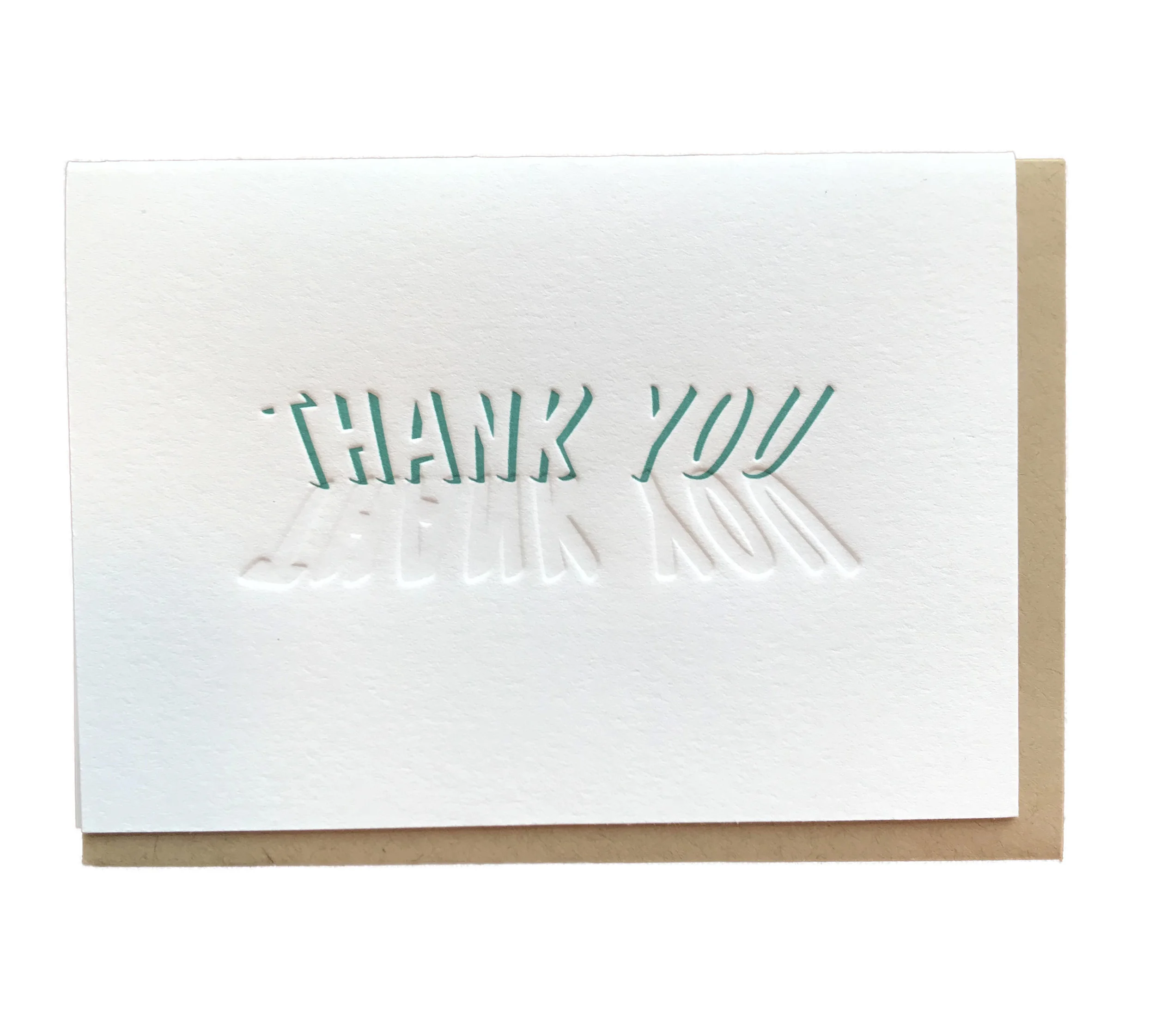 Thank You Shadow Card — Letterpress PDX